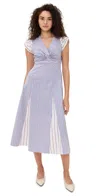 Shoshanna Avalynn Midi Dress In French Blue Multi In French Blue Multi
