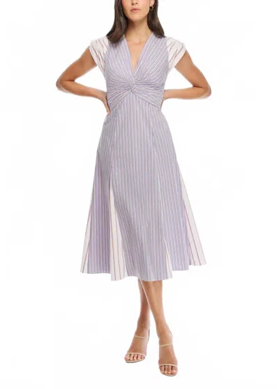 Shoshanna Avalynn Midi Dress In French Blue Multi