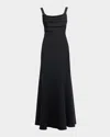 Shoshanna Bartlett Ruched Long Gown In Jet