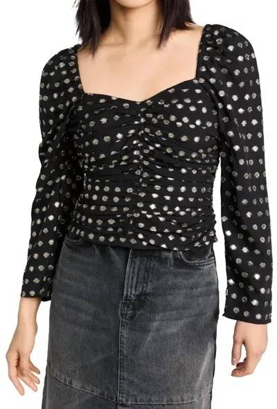 Shoshanna Beck Top In Jet/gold In Black