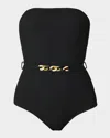 Shoshanna Belted Strapless One-piece Swimsuit