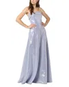 Shoshanna Bennett Strapless Striped Sequin Gown