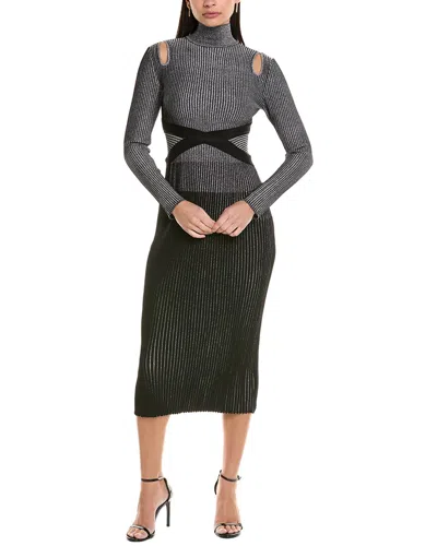 Shoshanna Berry Midi Dress In Black
