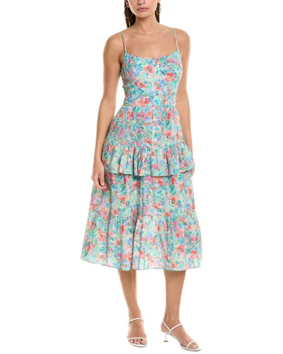 Shoshanna Betta Midi Dress In Blue