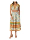 Shoshanna Bree Tie-shoulder Midi Dress In Multi
