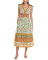Shoshanna Bree Tie-shoulder Midi Dress In Orange