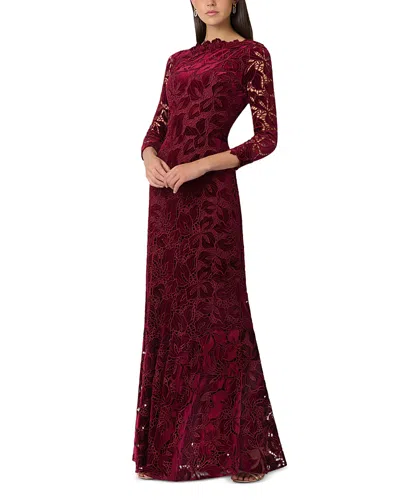 Shoshanna Brianna Velvet Dress In Burgundy