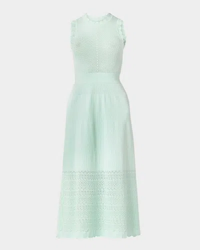 Shoshanna Brooke Scalloped Pointelle-knit Midi Dress