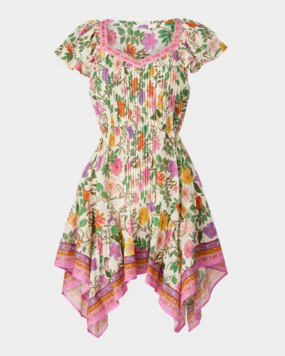 Shoshanna Callie Pleated Mini Dress In Rspbry Mut