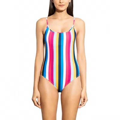 Shoshanna Rainbow Stripe Cami Classic One Piece In Multi