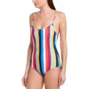 Shoshanna Cami One Piece Swimsuit In Rainbow In Multi