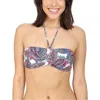 Shoshanna Capri Paisley Cinched Bandeau Top In White Multi In Multi