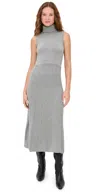 Shoshanna Carmella Sleeveless Turtleneck Knit Midi Dress In Gray