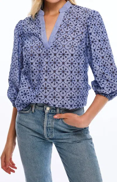 Shoshanna Carson Top In Cerulean In Purple