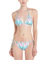 Shoshanna Cascade Multicolor Ikat Print Lettuce Brief Bottom