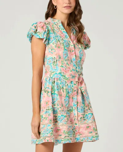 Shoshanna Cecelia Dress In Rose/ivory Multi