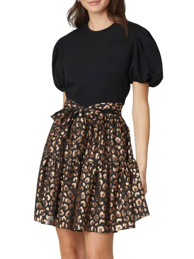 Shoshanna Cecilia Dress In Jet/bronze In Multi