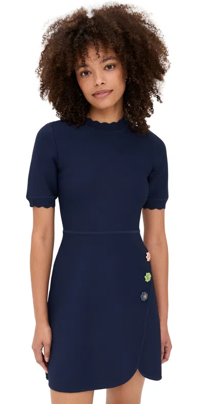 Shoshanna Celeste Dress Navy In Blue
