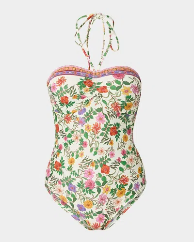 Shoshanna Cinched One-piece Swimsuit In Rspbry Mut