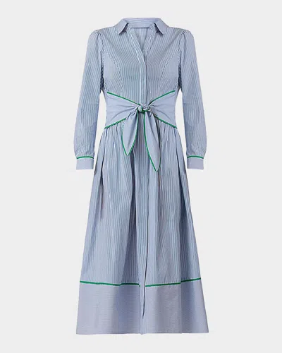 Shoshanna Clarice Cotton Midi-shirtdress In Blue