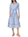 Shoshanna Kaitlyn Floral-print Midi Shirtdress In Blue