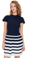 Shoshanna Colette Dress Navy/ivory In Navy/ivory