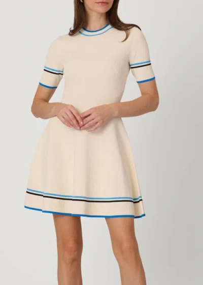 Shoshanna Contrast Border Knit Kate Dress In Neutral