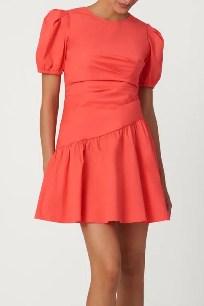 Shoshanna Cotton Poplin Milton Dress In Red