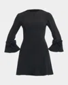 Shoshanna Dalanna Bow-embellished Cutout Mini Dress In Jet