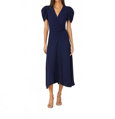 Shoshanna Dali Midi Dress In Navy In Blue