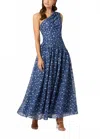 Shoshanna Danielle Maxi Dress In Indigo Ivory Navy In Multi