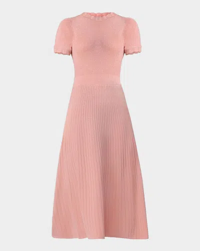 Shoshanna Darby Shimmer Knit Maxi Sweater Dress In Metallic