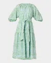 Shoshanna Denver Tiered Eyelet-embroidered Midi Dress In Green