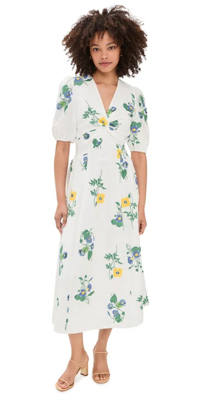 Shoshanna Dodge Dress Optic/multi In White