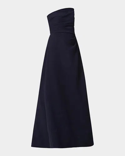 Shoshanna Dory Asymmetric Strapless Gown In Black
