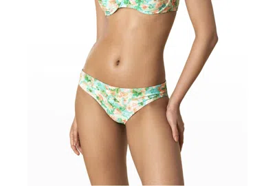 Shoshanna Dream Floral Classic Bikini Bottom In Watercolor Green/coral In Multi