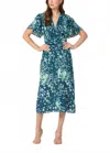 Shoshanna Drew Ruched Floral-print Midi Dress In Multi