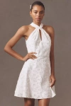 Shoshanna Edwina Twist-front Fil Coupe Halter Mini Dress