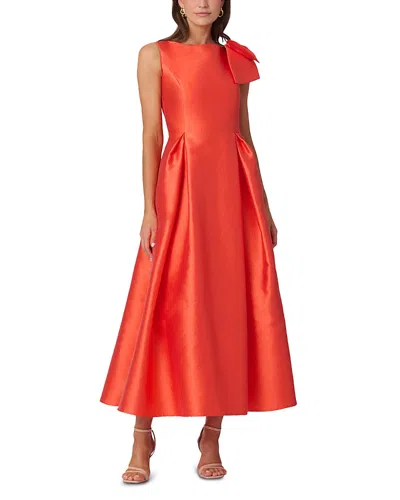 Shoshanna Midnight Pebbled Mikado Eleanor Dress In Red