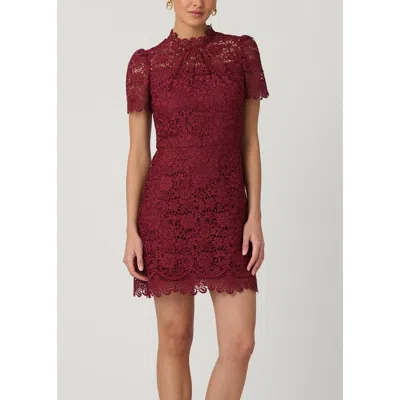Shoshanna Ella Cortland Lace Dress In Red