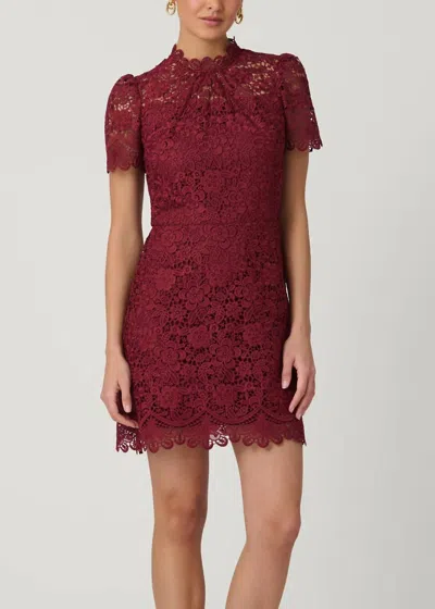 Shoshanna Ella Mini Dress In Burgundy In Red