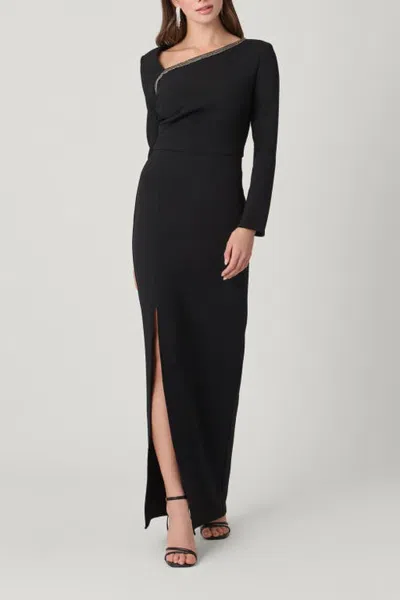 Shoshanna Embellished Stretch Crepe Midnight Macrae Dress In Black