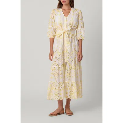 Shoshanna Embroidered Eyelet Santorini Dress Coverup In Yellow