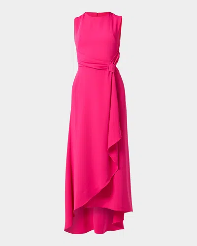 Shoshanna Evie Sleeveless Draped A-line Maxi Dress In Purple