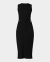 Shoshanna Fleur Cutout Rib Knit Bodycon Midi Dress In Black