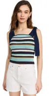 Shoshanna Frankie Top Navy Multi In Navy Multi