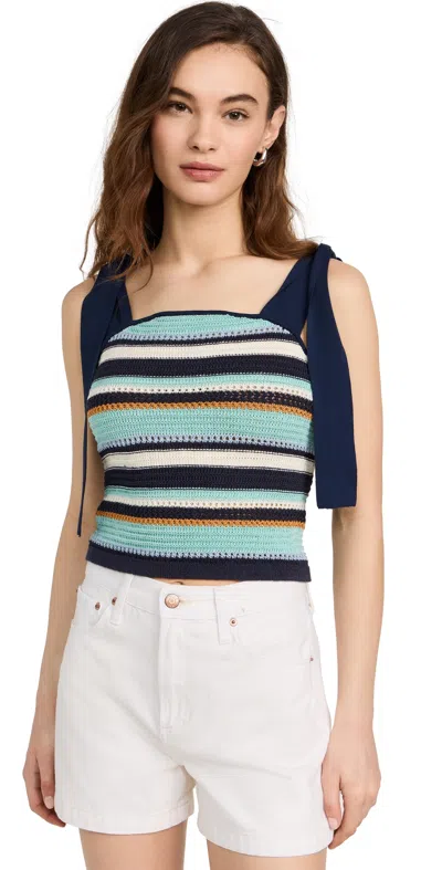 Shoshanna Frankie Top Navy Multi