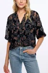 Shoshanna Fred Top In Jet/blush In Multi