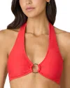 Shoshanna Fuji Rib Ring Halter Bikini Top In Fuji