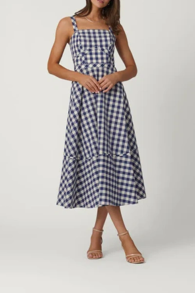 Shoshanna Gingham Kaydence Dress In Blue
